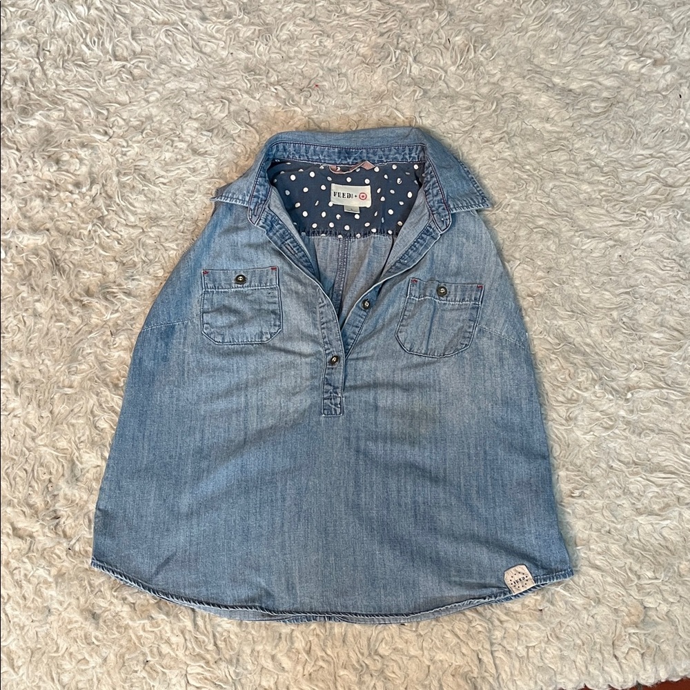 Peek Blue Denim Button Down vest